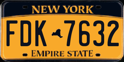 NY license plate FDK7632
