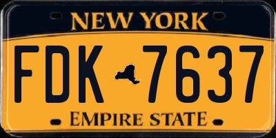 NY license plate FDK7637
