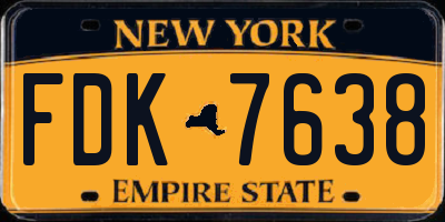 NY license plate FDK7638
