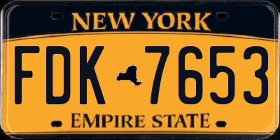 NY license plate FDK7653