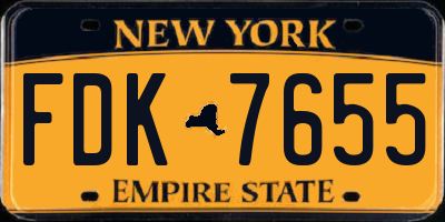 NY license plate FDK7655