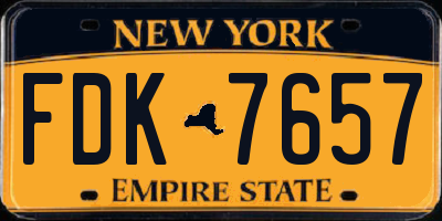 NY license plate FDK7657