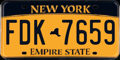 NY license plate FDK7659