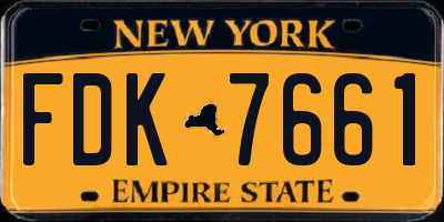 NY license plate FDK7661