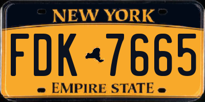 NY license plate FDK7665
