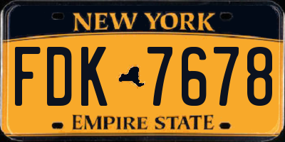 NY license plate FDK7678