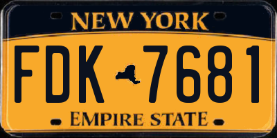NY license plate FDK7681