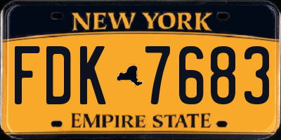 NY license plate FDK7683