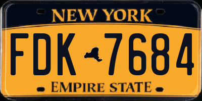 NY license plate FDK7684
