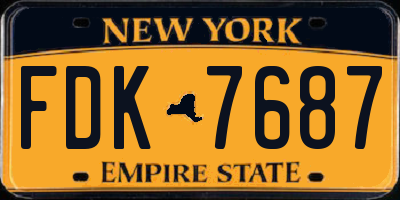 NY license plate FDK7687