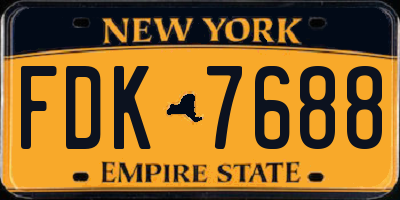 NY license plate FDK7688
