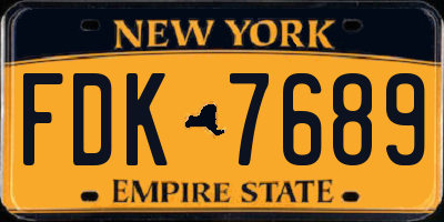 NY license plate FDK7689