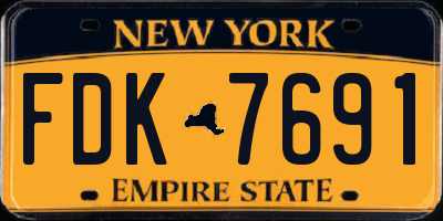 NY license plate FDK7691