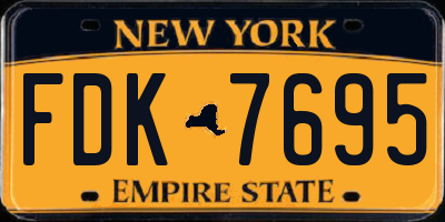 NY license plate FDK7695