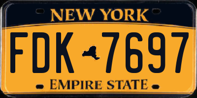 NY license plate FDK7697