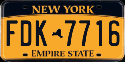 NY license plate FDK7716