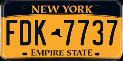 NY license plate FDK7737