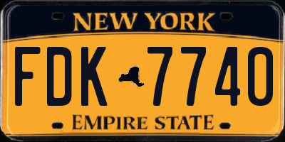 NY license plate FDK7740