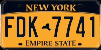 NY license plate FDK7741