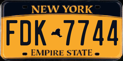 NY license plate FDK7744