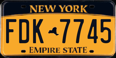 NY license plate FDK7745