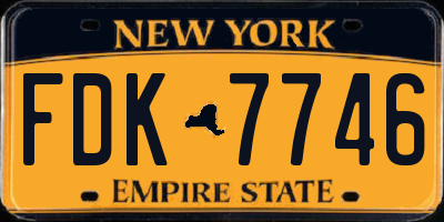 NY license plate FDK7746