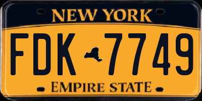 NY license plate FDK7749