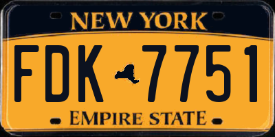NY license plate FDK7751