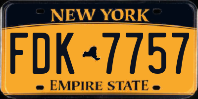NY license plate FDK7757