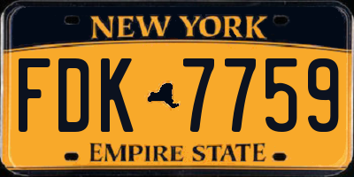 NY license plate FDK7759