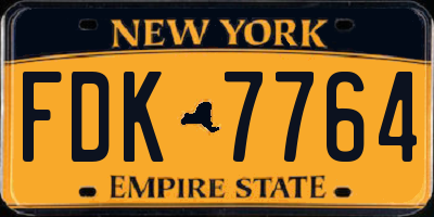 NY license plate FDK7764