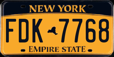 NY license plate FDK7768