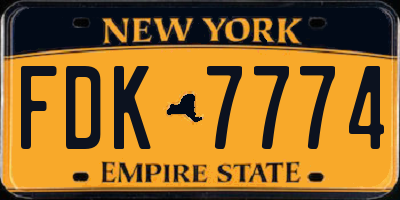 NY license plate FDK7774