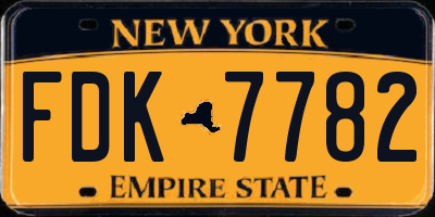 NY license plate FDK7782