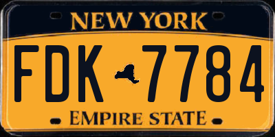 NY license plate FDK7784