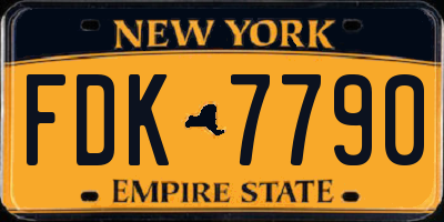 NY license plate FDK7790