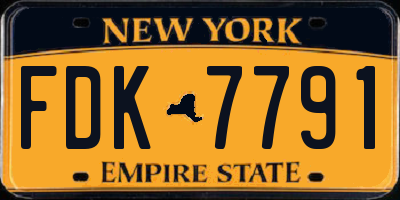 NY license plate FDK7791