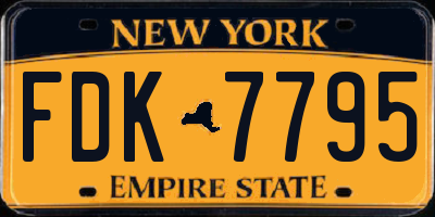 NY license plate FDK7795