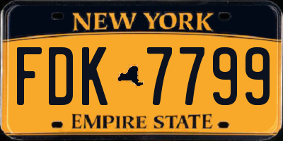 NY license plate FDK7799
