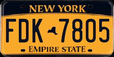 NY license plate FDK7805