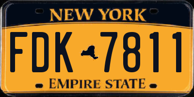 NY license plate FDK7811