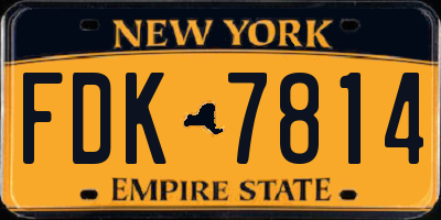 NY license plate FDK7814