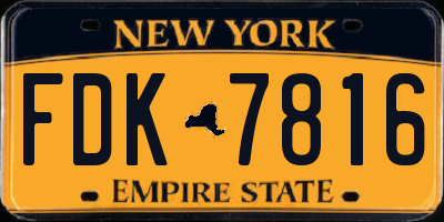 NY license plate FDK7816