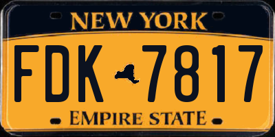 NY license plate FDK7817
