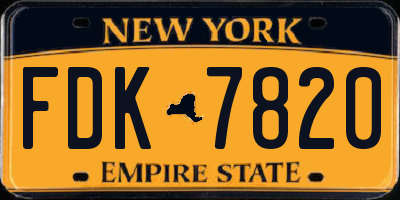 NY license plate FDK7820
