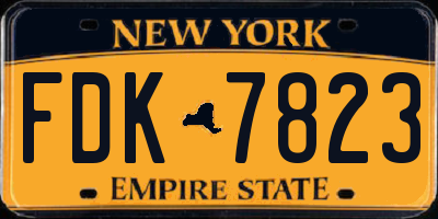 NY license plate FDK7823