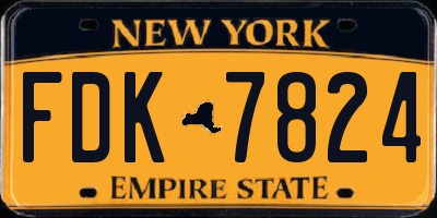 NY license plate FDK7824