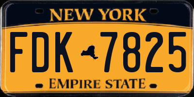 NY license plate FDK7825