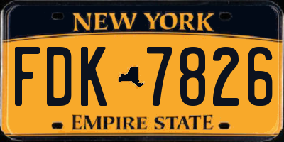 NY license plate FDK7826