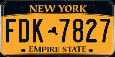 NY license plate FDK7827